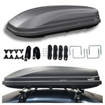 Bagażnik Box Boks dachowy HAKR Magic 370 szary 50 KG pojemny aerodynamiczny