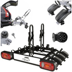 BAGAŻNIK ROWEROWY NA HAK PLATFORMA AMOS TYTAN 4 NA 4 ROWERY 13 PIN CZARNA